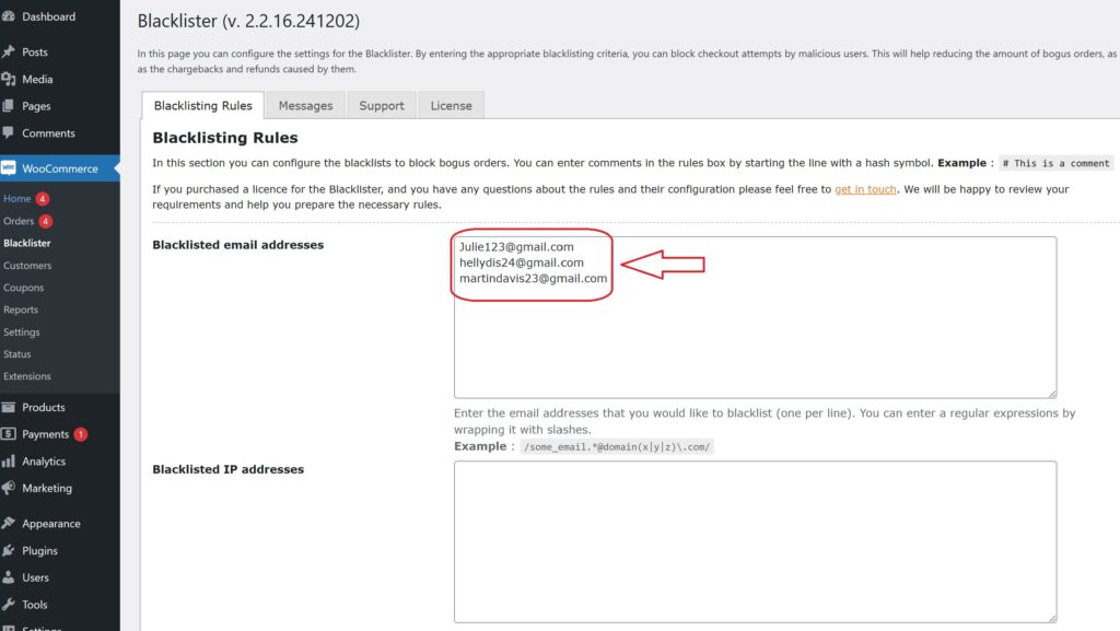 Blocking IPs and Emails
