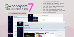 WordPress Admin Theme – WPShapere WordPress plugin